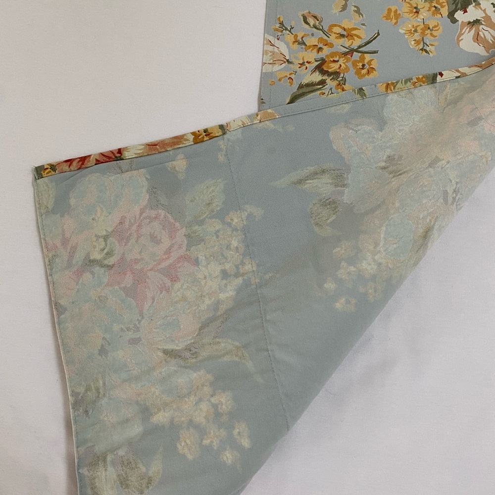 APRIL CORNELL Spring Summer FLORAL Cotton Runner Garden Blue Pink Green. - Picture 5 of 7